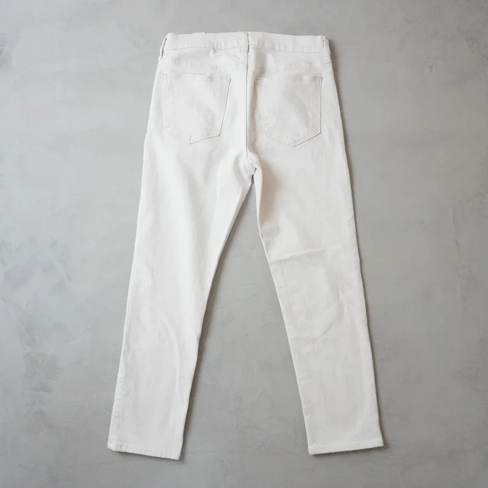 Banana Republic Mens Slim Fit Jeans 31x30 Off White Cream Stretch Denim Pants